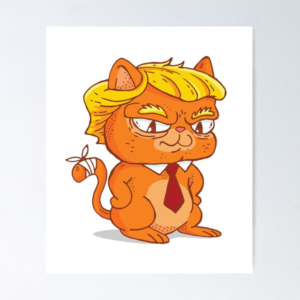 Item preview, Cat with striking blond hair and tie designed and sold by Dibbelchen.