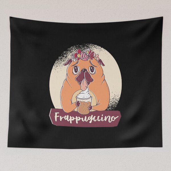 Item preview, Pug with Frappuccino designed and sold by Dibbelchen.