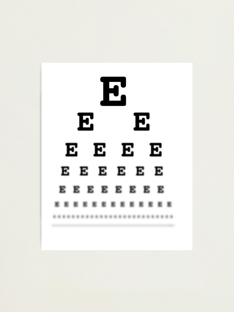 eye chart for beginners photographic print by porum redbubble