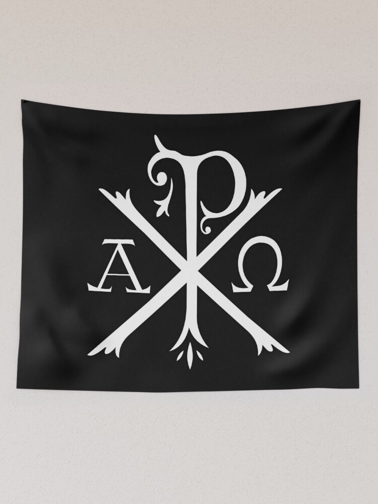 Alpha and Omega Christian Symbol Tapestry