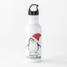 Merry Christmas Penguin Emoji Water Bottle