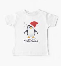 Merry Christmas Penguin Emoji Baby T-Shirt