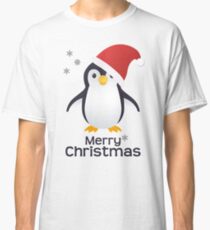Frohe Weihnachten Pinguin Emoji Classic T-Shirt