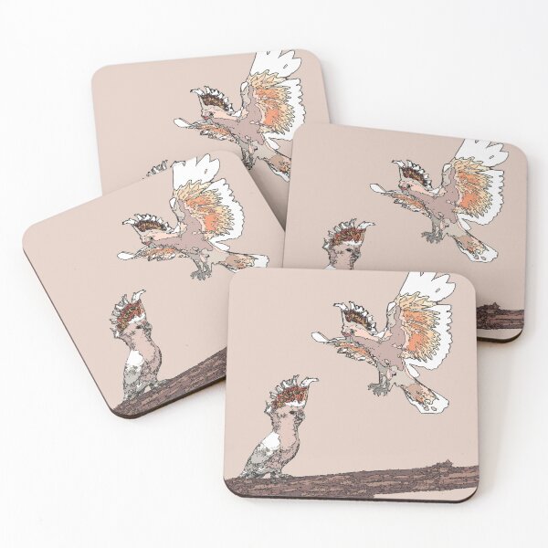 Item preview, Major Mitchell's Cockatoo Lophochroa leadbeateri on mushroom designed and sold by ChrissyWild.