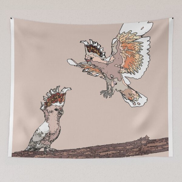 Item preview, Major Mitchell's Cockatoo Lophochroa leadbeateri on mushroom designed and sold by ChrissyWild.