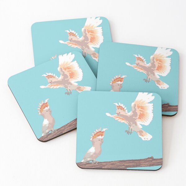 Item preview, Major Mitchell's Cockatoo (Lophochroa leadbeateri) on blue designed and sold by ChrissyWild.