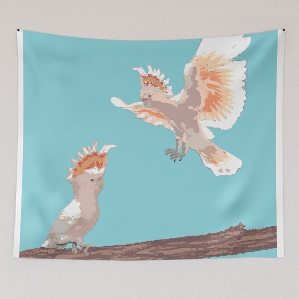 Item preview, Major Mitchell's Cockatoo (Lophochroa leadbeateri) on blue designed and sold by ChrissyWild.