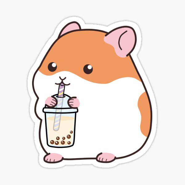 Item preview, Squishy Hamster Loves Boba designed and sold by SirBobalot.