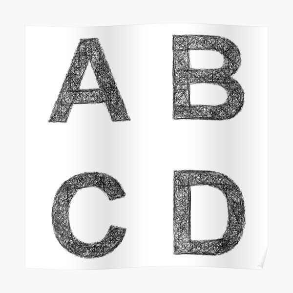 Alphabet Abcd Posters For Sale Redbubble