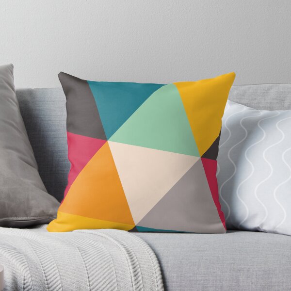 Colourful Geometric Triangles (2012) Throw Pillow