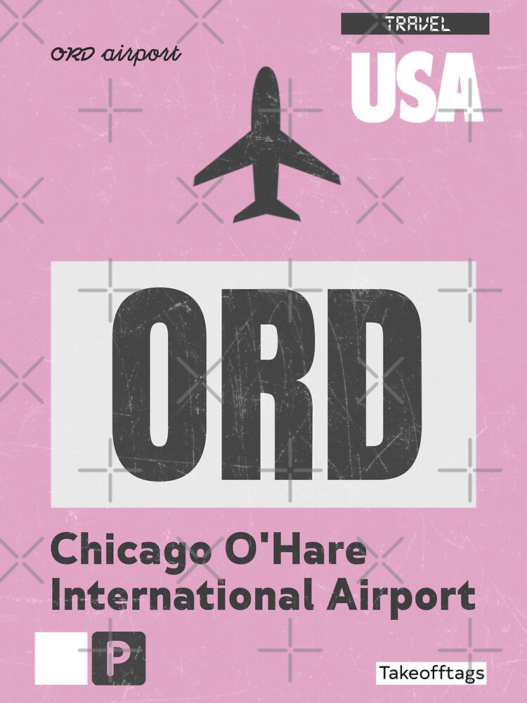 "ORD Chicago airport code P2" Sticker for Sale by Aviators Redbubble