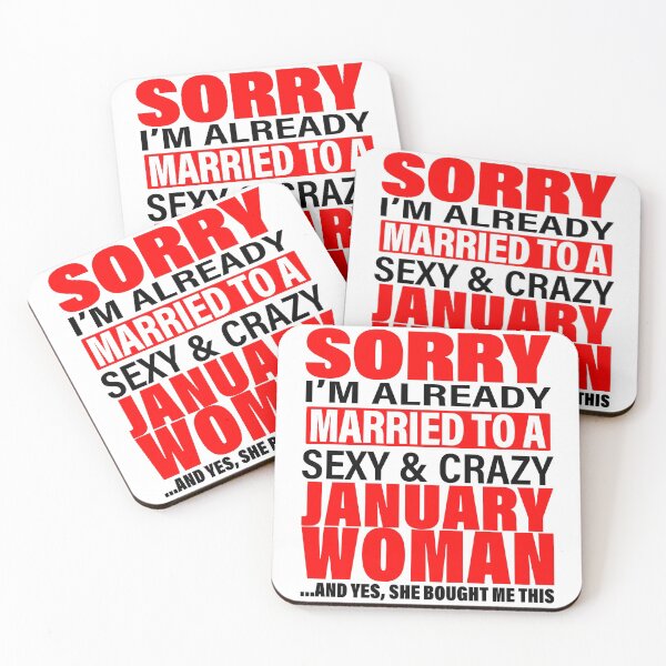 Item preview, Sorry I'm Already Married to Sexy And Crazy January Woman - Marriage Anniversary and Valentines's Day Couple Matching Gift Ideas designed and sold by ASClothDesign.