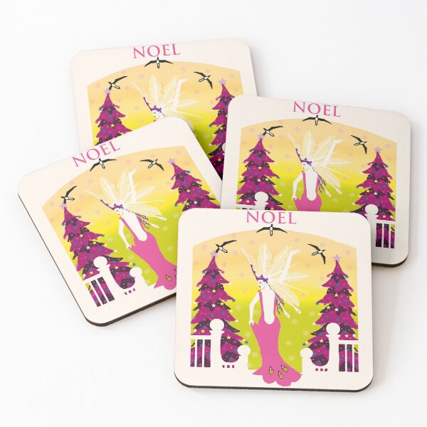 Item preview, Art Nouveau Christmas Yellow Cerise designed and sold by Paul Bridgeman.