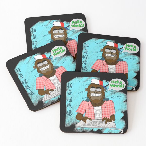 Item preview, Hello World! Programming geek monkey coder designed and sold by Kribis.