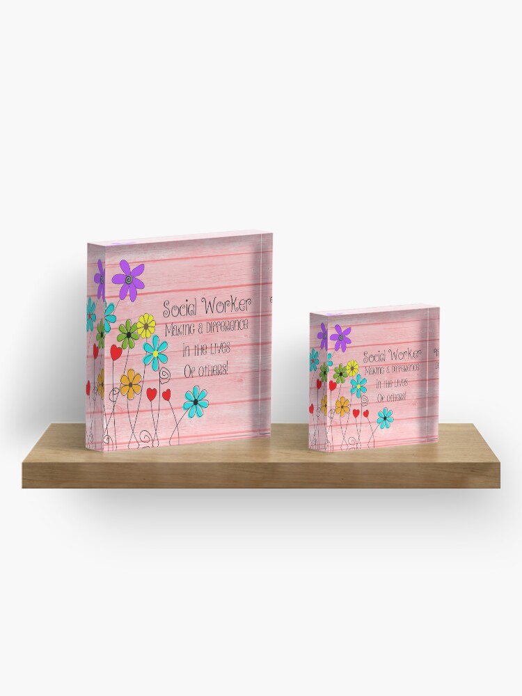 Alternate view of Social Worker Appreciation Acrylic Block