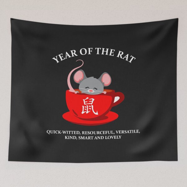 Item preview, Year of the Rat Happy New Years gift lunar Chinese zodiac designed and sold by hadleydesigns.