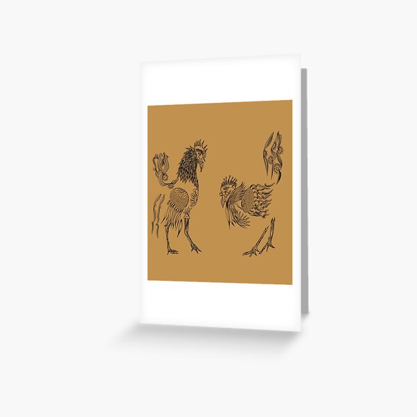 Two Roosters Fighting Greeting Card