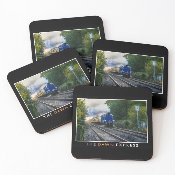 Item preview, Steam Train Approaching down track. The Dawn Express designed and sold by KALEIDOSCOPE UK.