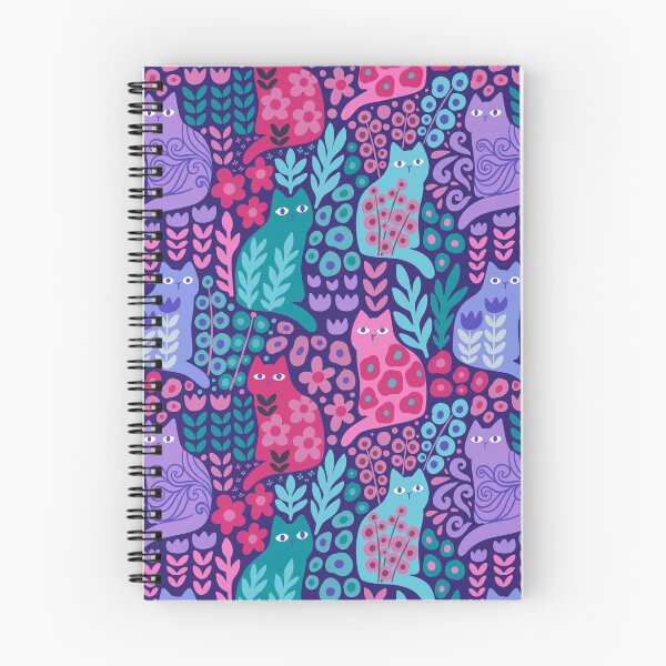 Item preview, Jewel tone kitty cats and beautiful plants flowers. Summer pet illustration. designed and sold by kostolom3000.
