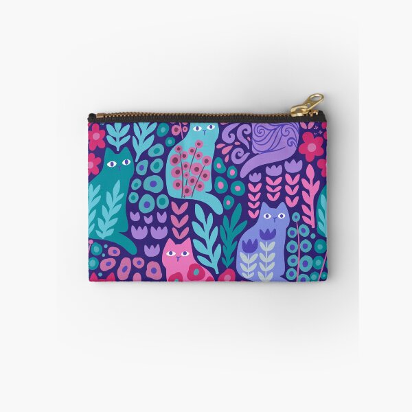Item preview, Jewel tone kitty cats and beautiful plants flowers. Summer pet illustration. designed and sold by kostolom3000.