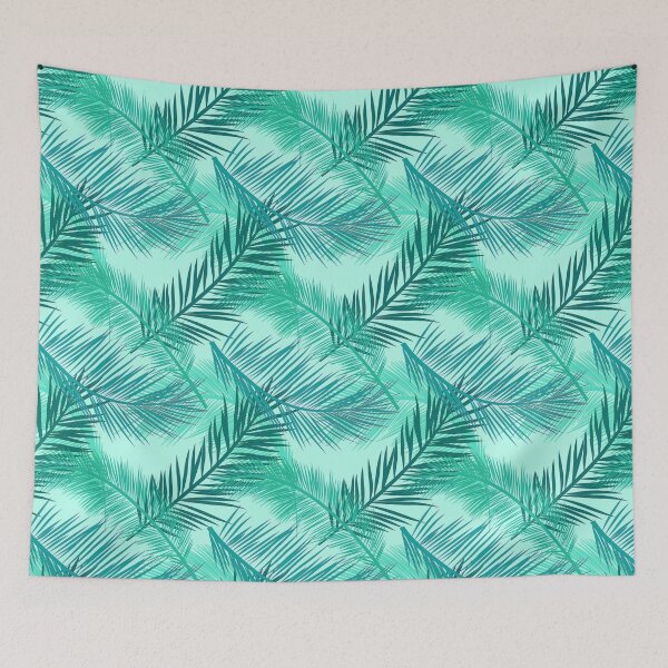 Item preview, Palm Leaf Print, Turquoise, Teal and Aqua  designed and sold by Marymarice.