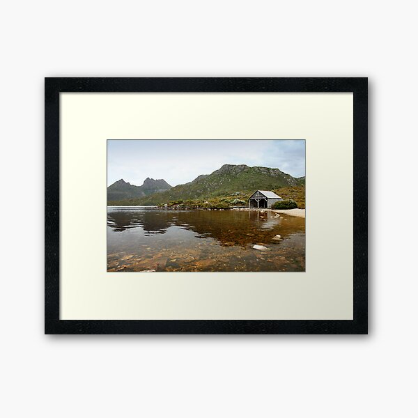Cradle Mountain, Dove Lake reflections Framed Art Print