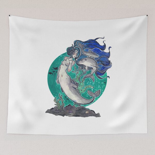 Item preview, Mermaid & dolphins designed and sold by Catb0x.