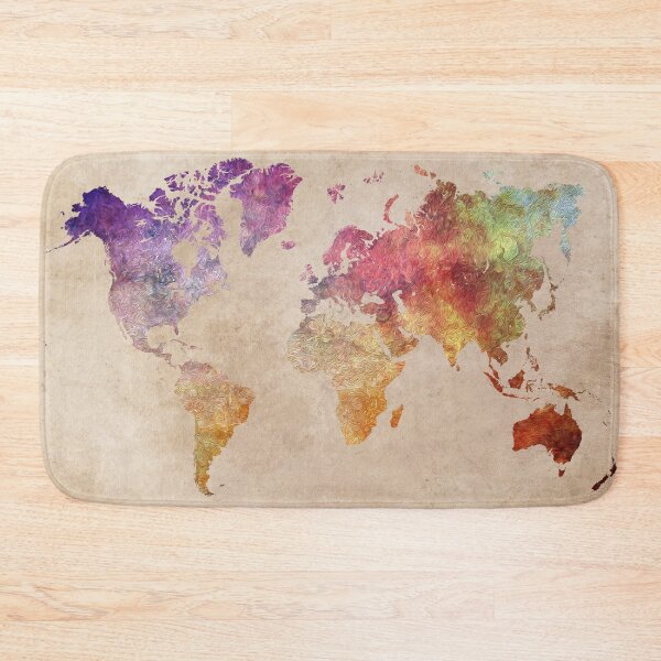 Item preview, Map of the world art watercolor #map #worldmap designed and sold by JBJart.