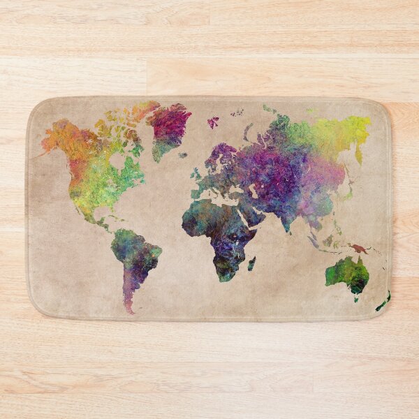 Item preview, Watercolor world Map art #map #worldmap designed and sold by JBJart.