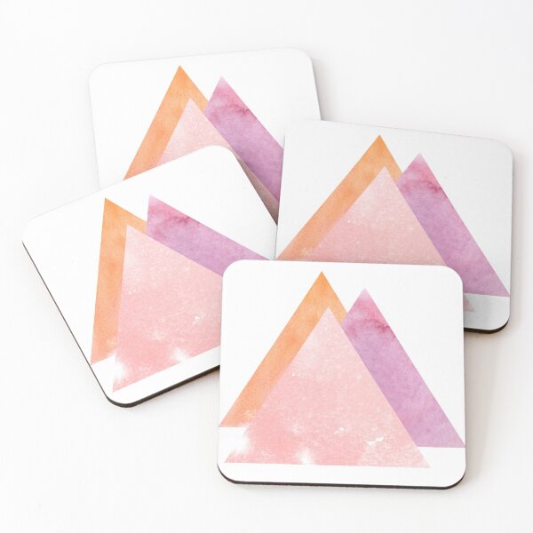 Item preview, Geometric Triangles in Shades of Coral and Pink  designed and sold by LaureMel.