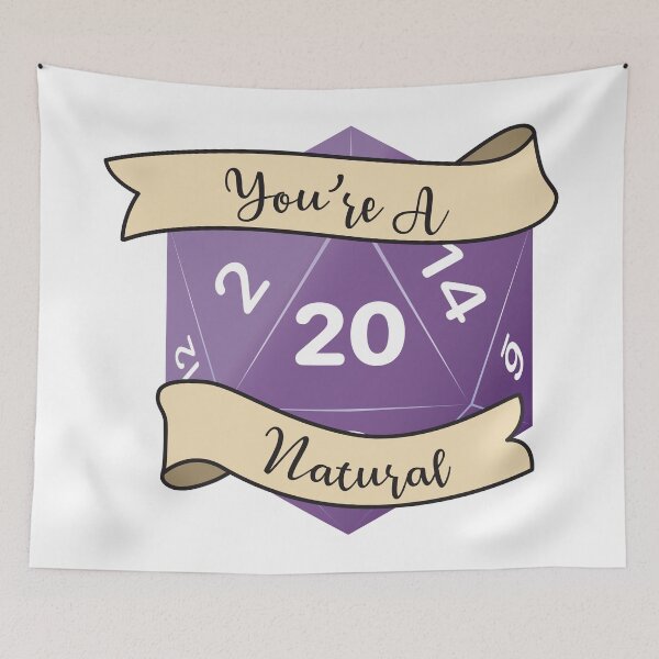 Item preview, D20, critical success, You're a Natural!, dnd dice, d20, polyhedral designed and sold by brainthought.