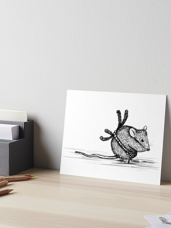 Cute Clever Science Mouse Art Board Print By Sketchingsofia Redbubble