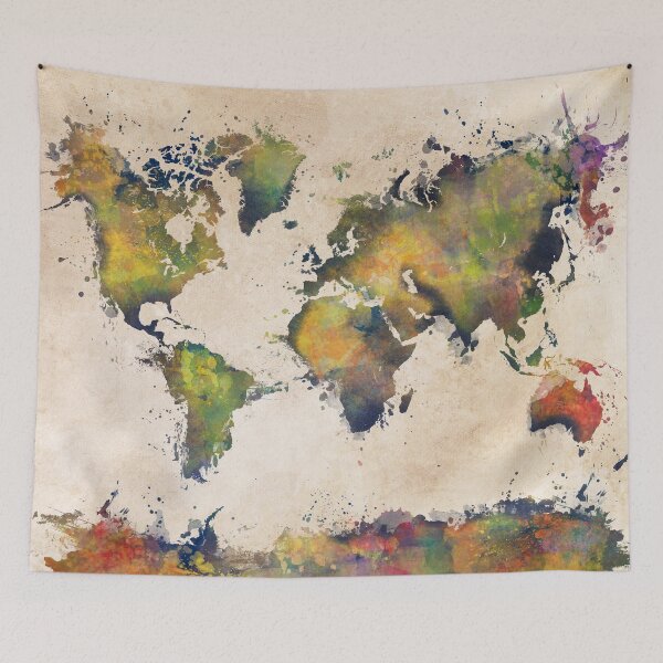 Item preview, World Map green splash designed and sold by JBJart.