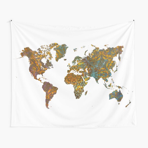 Tentures Carte Du Monde Rose Des Vents Map Worldmap Par Jbjart Redbubble