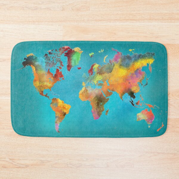 Item preview, World map blue designed and sold by JBJart.