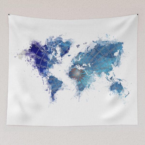 Item preview, World Map Wind Rose splash designed and sold by JBJart.