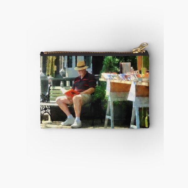 Item preview, Frenchtown NJ - Man Reading by Book Stall designed and sold by Susan Savad.