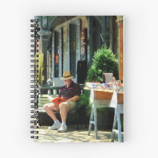 Item preview, Frenchtown NJ - Man Reading by Book Stall designed and sold by Susan Savad.
