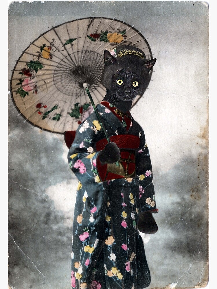 Geisha Cat Poster By Vfranchi89 Redbubble