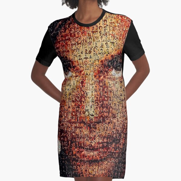Purple Icon Graphic T-Shirt Dress