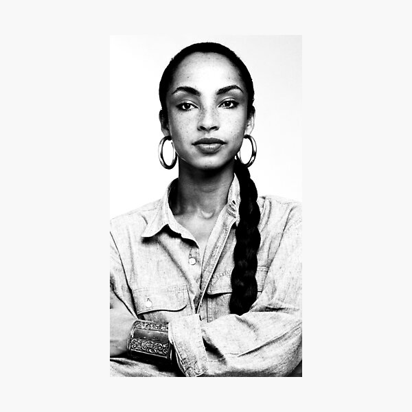 Sade, Black and White Portrait Photographic Print