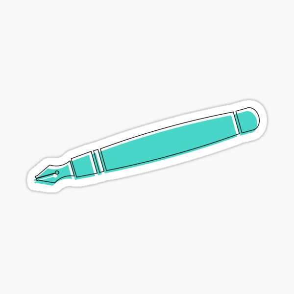 Item preview, Fountain Pen Offset Colour - Teal designed and sold by MOREDANKMEMES.