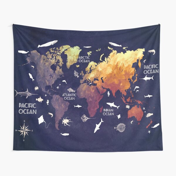world map 11 Tapestry
