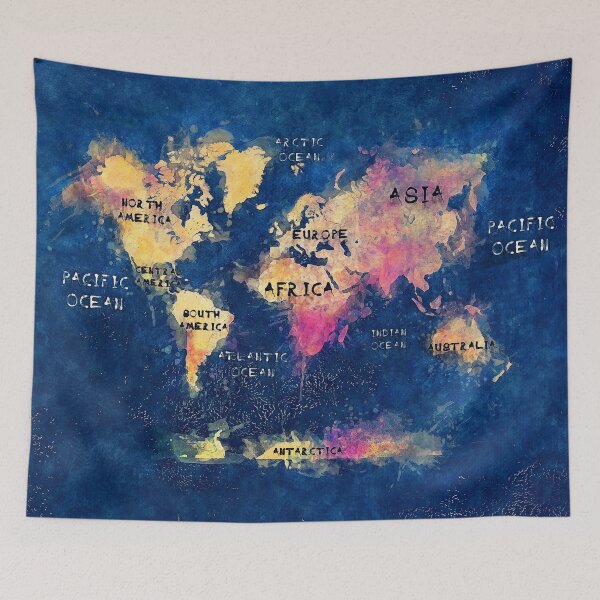 Item preview, world map oceans and continents designed and sold by JBJart.