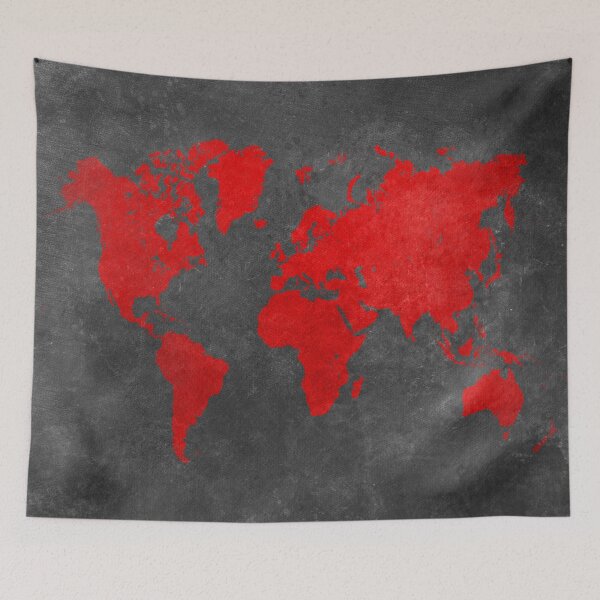 Item preview, World map black and red designed and sold by JBJart.