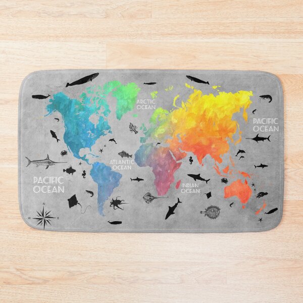 Item preview, Map of the world grey designed and sold by JBJart.