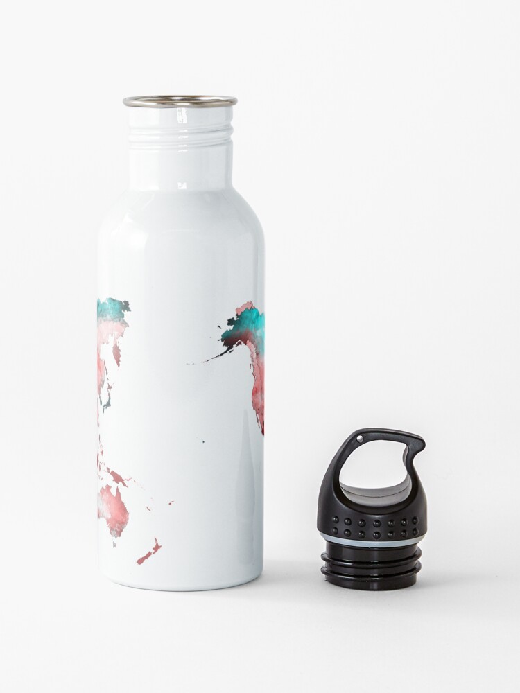 Alternate view of world map 72 #map #worldmap Water Bottle