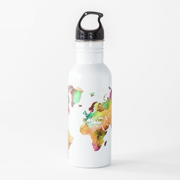 world map 71 #map #worldmap Water Bottle