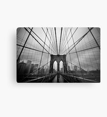 Rainy Brooklyn Bridge Metal Print