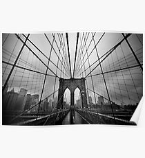Rainy Brooklyn Bridge Poster